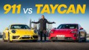 Can The Porsche Taycan REALLY Beat The 911? | Drag Race & Track Battle | 4K
