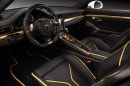 24k Gold and carbon fiber interior on Porsche 911 Turbo Stinger GTR By TopCar