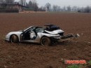 Porsche 911 vs Land Rover Defender crash