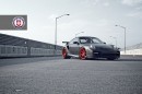 Porsche 997 Turbo on HRE Brushed Red Wheels
