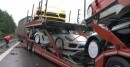 Porsche Cayman GT4s Ruined as Delivery Truck Gets Rear-Ended on German Autobahn