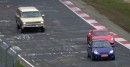 Cayman GT4 Passing Chevrolet Suburban on Nurburgring
