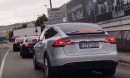 Porsche Mission E convoy in Germany