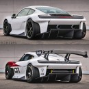 Porsche Mission R Concept becomes next generation ICE Cayman by j.b.cars on Instagram