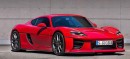 Porsche Mission R Morphs Into 718e Cayman rendering by lars_o_saeltzer