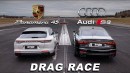 Porsche Panamera V6 Hybrid Destroys Audi S8 in Drag Race