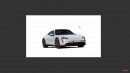 Porsche Taycan Coupe transformation into 911 EV rendering by SRK Designs
