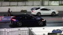 Porsche Taycan Cross Tourismo drag races Ford Mustang on DRACS