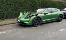 Porsche Taycan Cross Turismo with headlights brutally removed