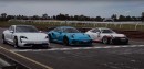 Porsche Taycan Turbo vs Porsche 911 GT3 RS vs Porsche 911 Cup