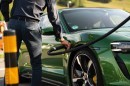 Porsche Taycan Turbo S Looks Epic in Mamba Green