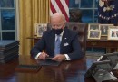 Joe Biden in the Oval Office on Inauguration day, wearing a Rolex Datejust