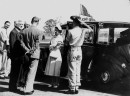 Queen Elizabeth II and Prince Philip arrive at Oakey Airport, 1954