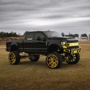 2021 Ford F-250 Black Adam rides lifted and bagged on Forgiato 30s