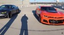 ProCharged "Bat-Stang" Ford Mustang GT street races E85-tuned Chevrolet Camaro ZL1