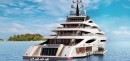 Project Century X megayacht has 4 pools and several waterfalls, incredible luxury amenities