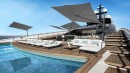 Project Sunrise proposes a gorgeous, surprisingly elegant 443-foot gigayacht that's like a floating luxury resort