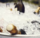 Bottles of champagne on ice