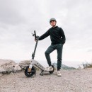 The Pure Advance e-scooter favors a fully face-forward position for enhanced comfort and stability
