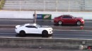 Cadillac CTS-Vs Drag Mustang GT, Chevy Camaro SS, and ZL1 on DRACS