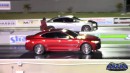 Genesis G70 drag races Ford Mustang GT, Dodge Charger Hemi on DRACS