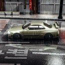 R34 Nissan Skyline GT-R Z-Tune Millennium Jade rendering by dm_jon