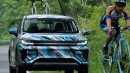 Geely released images of a disguised electric pickup truck from its new brand, Radar