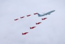 Poseidon P8-A flying with the Red Arrows