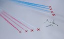 Poseidon P8-A flying with the Red Arrows