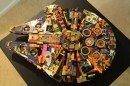Rainbow Colored LEGO Millennium Falcon Built from Scratch