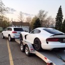 Ralph Gilles' Dodge Viper GTS towed by his Jeep Grand Cherokee EcoDiesel