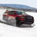 Ram TRX Reimagined as Santa's Sleigh With Snowmobile Skis