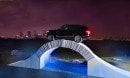 Range Rover Drives Over Origami Bridge