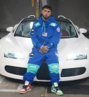 Anuel shows off his latest purchase, a white 2011 Bugatti Veyron Grand Sport he promised himself 5 years ago