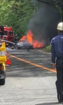 Rare Ferrari F40 Burns Down to a Crip on the Hakone Turnpike in Japan