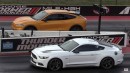Ford Mustang GT/CS vs Mach-E drag race on Wheels