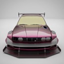 RB25DET-swapped BMW E34 5 Series Wagon Time Attack rendering by jdmcarrenders