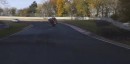 MINI hatchback driven on two wheels on the Nürburgring