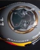 Sergio Perez and Black Panther Helmet for the Brazilian Grand Prix