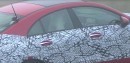 Red Mercedes CLA Spied Testing in the Fog of War