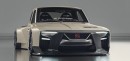 Reinvented Datsun Truck Joins Original in Widebody rendering by yasiddesign