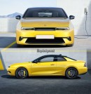 Remastered Opel Calibra uses the 2022 Astra underpinnings for a stylish coupe render by spdesignsest on Instagram