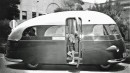 Hollywood star Donnie Dunagana with the Hunt Housecar in a 1938 promo photo
