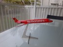 The McPlane was a customized Mcdonnell Douglas MD-83 that elevated the McDonald's experience: this is a model