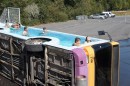 Old Tadao public transit bus converted into a functional public pool