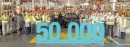 Workers celebrate the 50,000th Renault Zoe