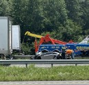 2018 Lamborghini crashes under truck