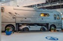 Luxury motorhome with built-in garage