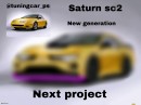 2023 Saturn SC2 muscle coupe revival rendering by tuningcar_ps