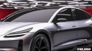 2025 Tesla Model Y Juniper rendering by PoloTo